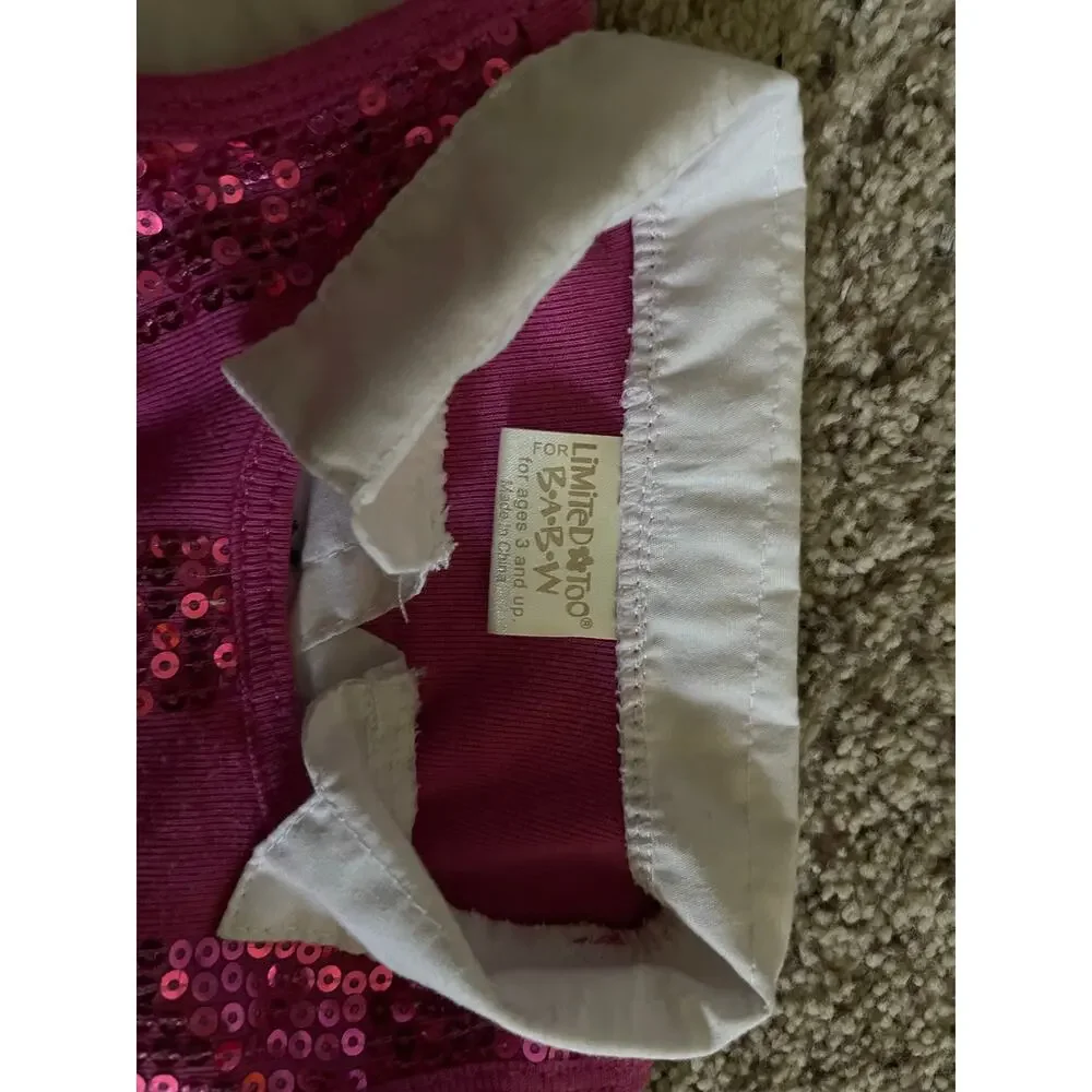 Vintage Build a bear Limited Too pink sparkly shirt